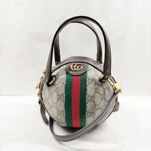 Gucci Hand Bag Sherry Line Brown PVC 849-082125